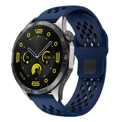 Correa de reloj de silicona negra transpirab...