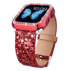 Correa de reloj de cuero con lentejuelas bri...
