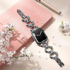 Correa de reloj de metal con forma de diaman...
