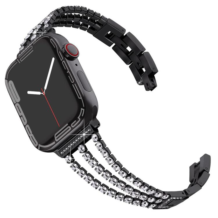 Correa de reloj metálica con tres diamantes ...