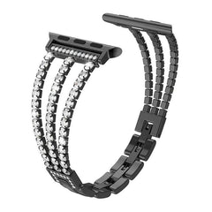 Correa de reloj metálica con tres diamantes ...