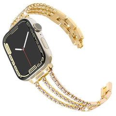 Correa de reloj metálica con tres diamantes ...