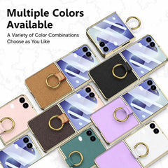 Funda para teléfono de cuero con anillo de g...