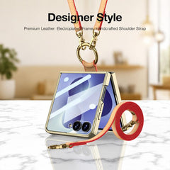 Funda para teléfono de cuero con anillo de g...