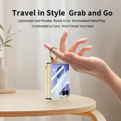Funda para teléfono de cuero con anillo de g...