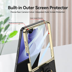 Funda para teléfono de cuero con anillo de g...