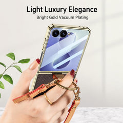 Funda para teléfono de cuero con anillo de g...
