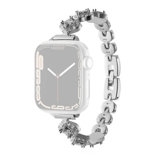 Correa de reloj de metal con diamantes y dis...
