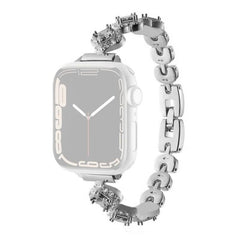 Correa de reloj de metal con diamantes y dis...