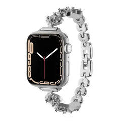 Correa de reloj de metal con diamantes y dis...