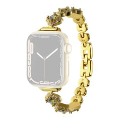Correa de reloj de metal con diamantes y dis...