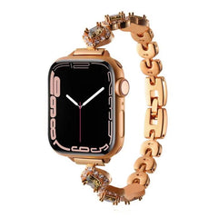 Correa de reloj de metal con diamantes y dis...