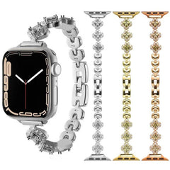 Correa de reloj de metal con diamantes y dis...