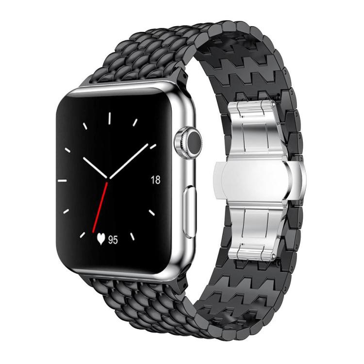 Correa de reloj metálica con textura de drag...