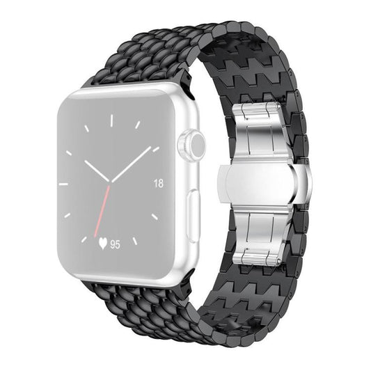 Correa de reloj metálica con textura de drag...