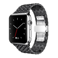 Correa de reloj metálica con textura de drag...