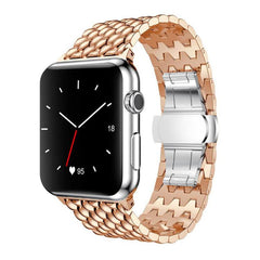 Correa de reloj metálica con textura de drag...