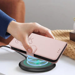 Funda para teléfono de piel con forma de cor...