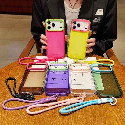 Funda transparente de TPU con marco de lente...