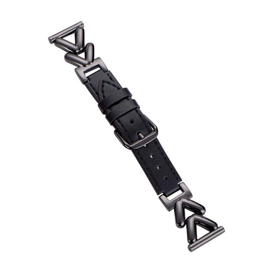 Correa de reloj híbrida de cuero y metal en ...