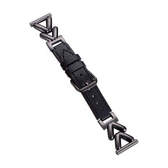 Correa de reloj híbrida de cuero y metal en ...