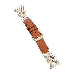 Correa de reloj híbrida de cuero y metal en ...