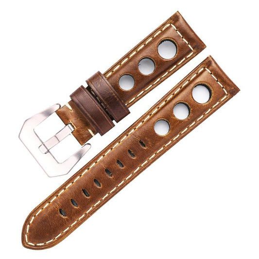 Correa de reloj de cuero genuino transpirabl...