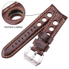 Correa de reloj de cuero genuino transpirabl...