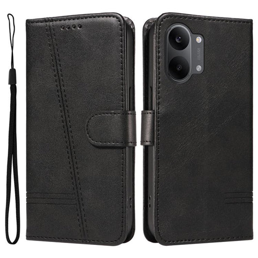 Funda de cuero para teléfono con costura tip...