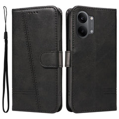 Funda de cuero para teléfono con costura tip...