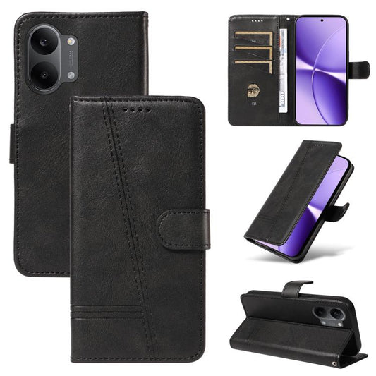 Funda de cuero para teléfono con costura tip...