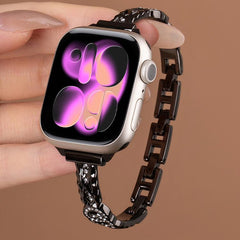 Pulsera fina de acero inoxidable con diamant...
