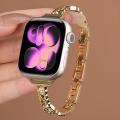 Pulsera fina de acero inoxidable con diamant...