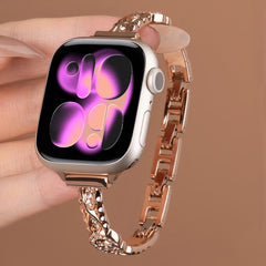 Pulsera fina de acero inoxidable con diamant...