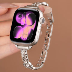 Pulsera fina de acero inoxidable con diamant...