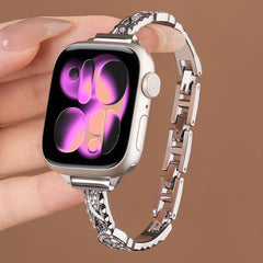 Pulsera fina de acero inoxidable con diamant...