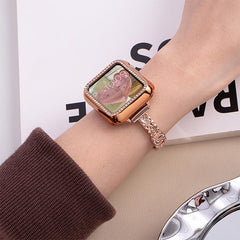 Pulsera fina de acero inoxidable con diamant...