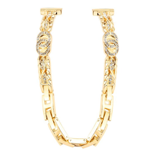 Pulsera fina de acero inoxidable con diamant...