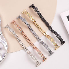 Pulsera fina de acero inoxidable con diamant...