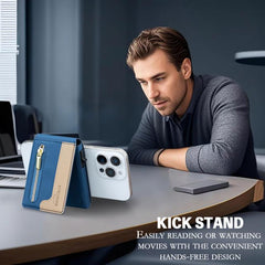 Cartera para tarjetas MagSafe con cremallera y bloques de color BFK31