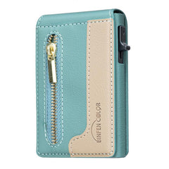 Cartera para tarjetas MagSafe con cremallera y bloques de color BFK31