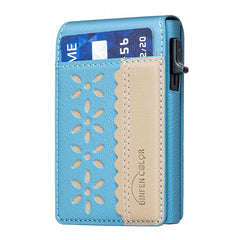 Cartera Magsafe para tarjetas BFK30 con diseño de bloques de color y flores
