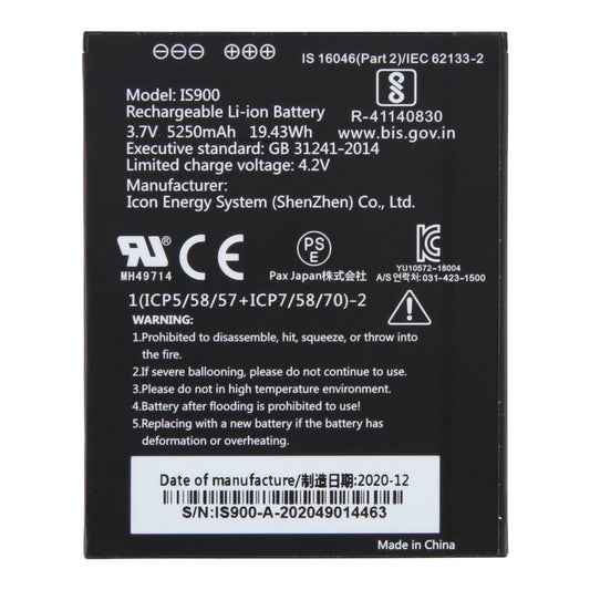 Batería para PAX A920C POS IS900 de 3,7 V y ...
