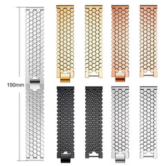 Correa de reloj metálica con textura de esca...