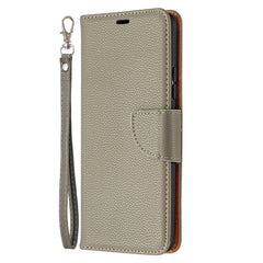 Litchi Texture Pure Color Horizontal Flip PU...