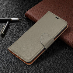 Litchi Texture Pure Color Horizontal Flip PU...