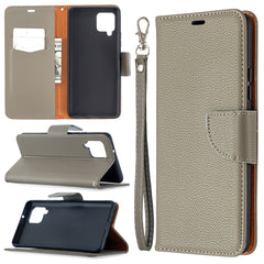 Litchi Texture Pure Color Horizontal Flip PU...