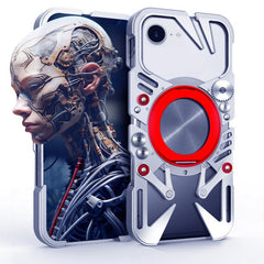 Funda metálica hueca MagSafe con soporte gir...