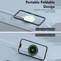 Cargador inalámbrico magnético multifunción de 15 W con soporte plegable.
