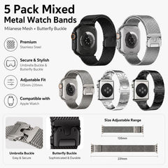 Paquete de 5 correas de reloj mixtas xDfind ...